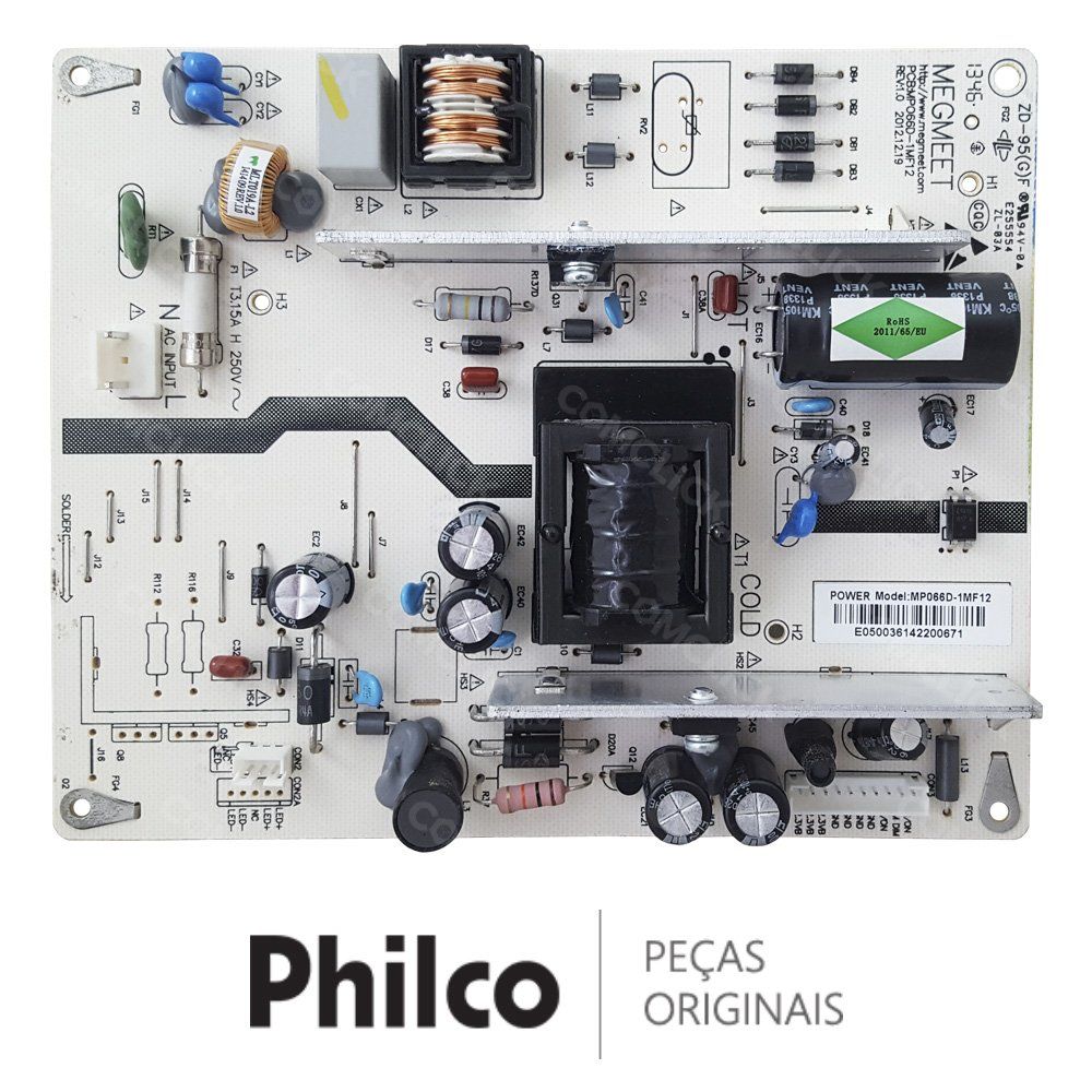 Placa Fonte PCB-MP066D-1MF12 TV Philco PH32C20DSG