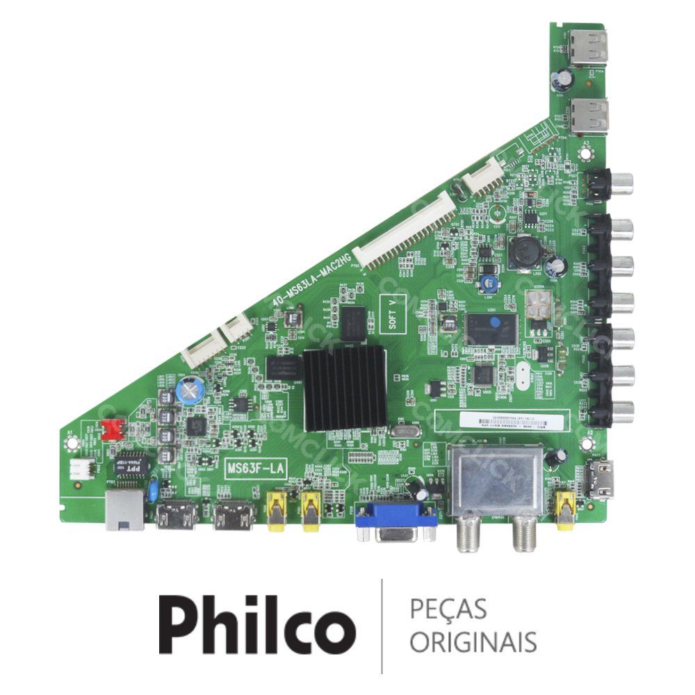 Placa Principal 40-MS63LA-MAC2HG / MS63F-LA TV Philco PH32E53SG, PH39E53SG, PH39F33DSG, PH42E53SG